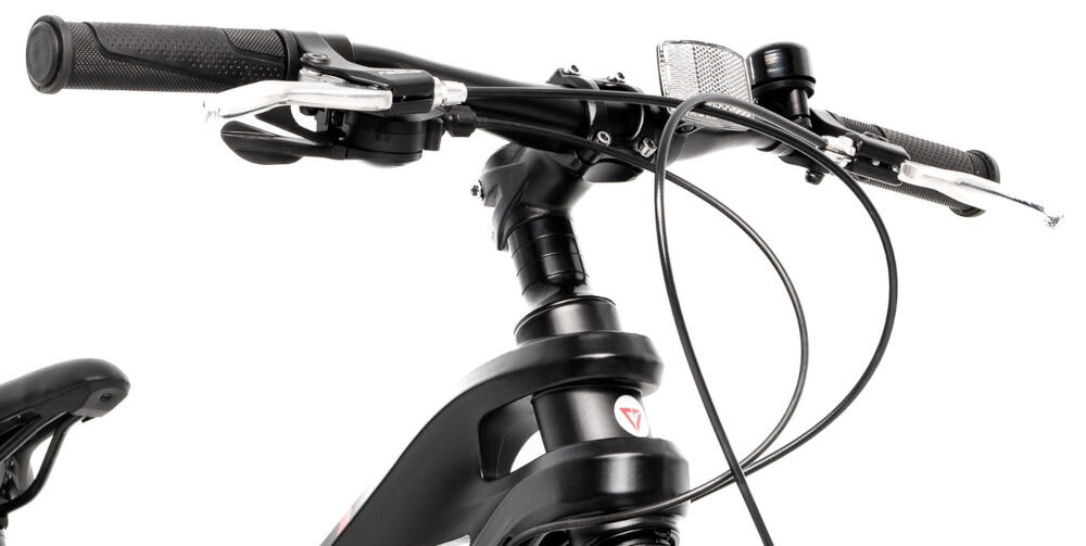 Rower dziecięcy GERMINA Magnesium 20 cali dla dziewczynki Czarny uchwyty kierownicy antypoślizgowy materiał wyprofilowane kontrola nad pojazdem pewność uroki jazdy  