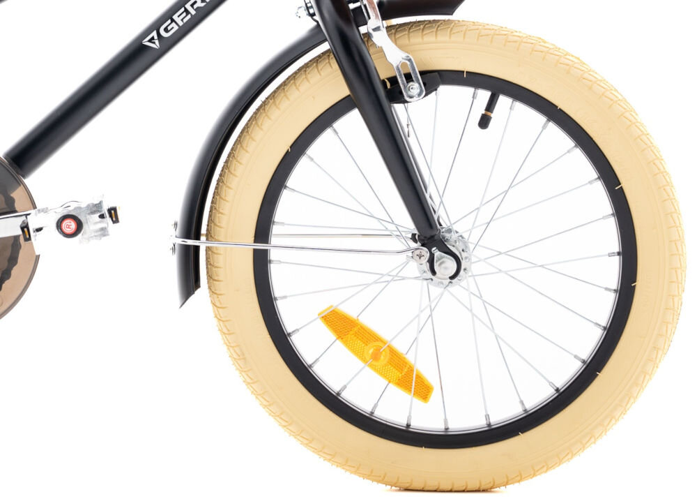 Rower dziecięcy GERMINA Vintage 16 cali dla chłopca Czarny koła jednoślad przygoda boczne kółka faza nauki łańcuch osłona błotniki 