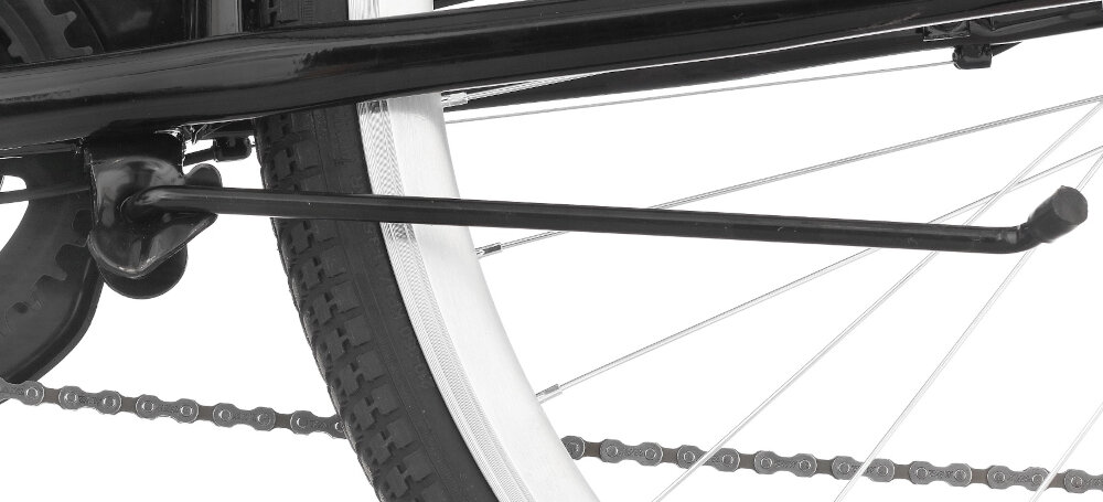 Rower miejski DAWSTAR Citybike S7B 28 cali damski Czarny szerokie blotniki z przodu i z tylu roweru szeroka powierzchnia stabilna stopka