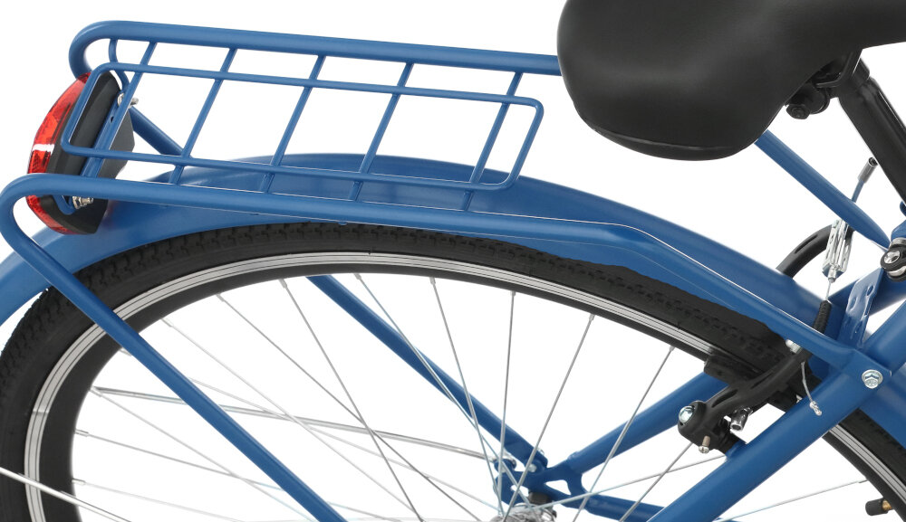 Rower miejski DAWSTAR Citybike S7B 28 cali damski Granatowy bagaznik do przewozenia codziennych zakupow