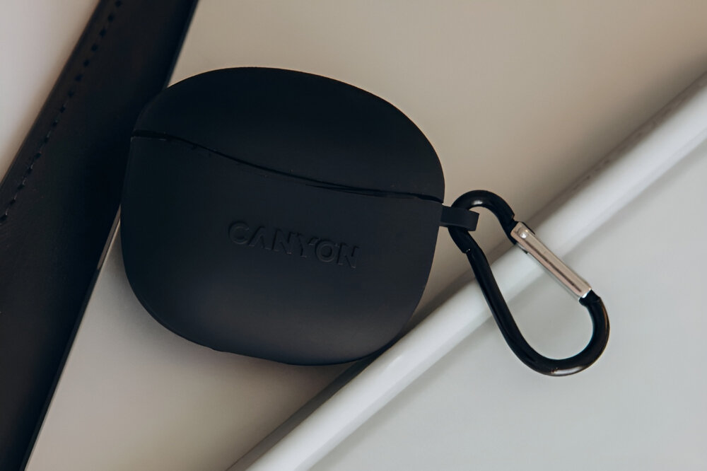Słuchawki dokanałowe CANYON TWS-5 sluchawki z etui i karabinczykiem, zakladanie, zdjemowanie, port