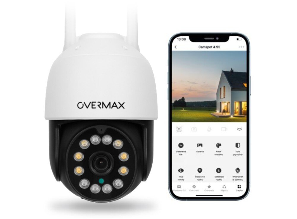 Kamera OVERMAX Camspot 4.95 Biały aplikacja obsługa chmura karta pamięci