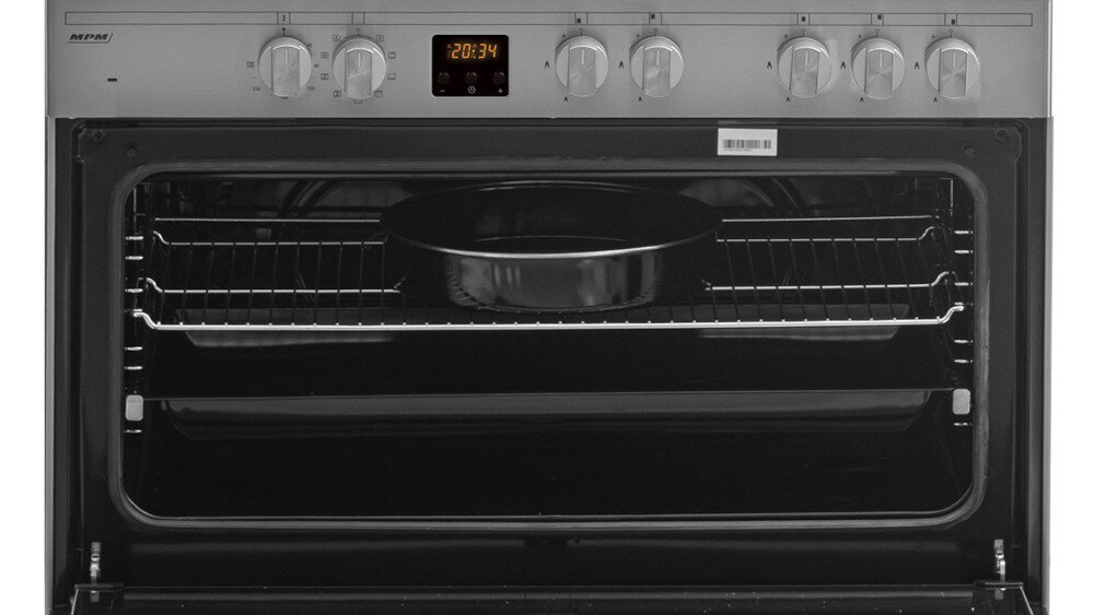 KUCHNIA MPM MPM-93-KGM-33 funkcje piekarnik pojemność 98 litrów wnętrze grill szybkie rozmrażanie grzałka górna dolna