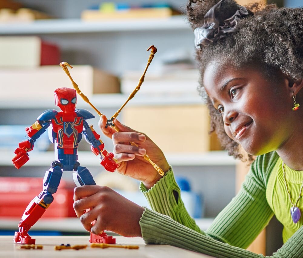 LEGO 76298 Marvel Figurka Iron Spider-Mana klocki elementy zabawa łączenie figurki akcesoria figurka zestaw budowanie instrukcja rozwój przebudowa