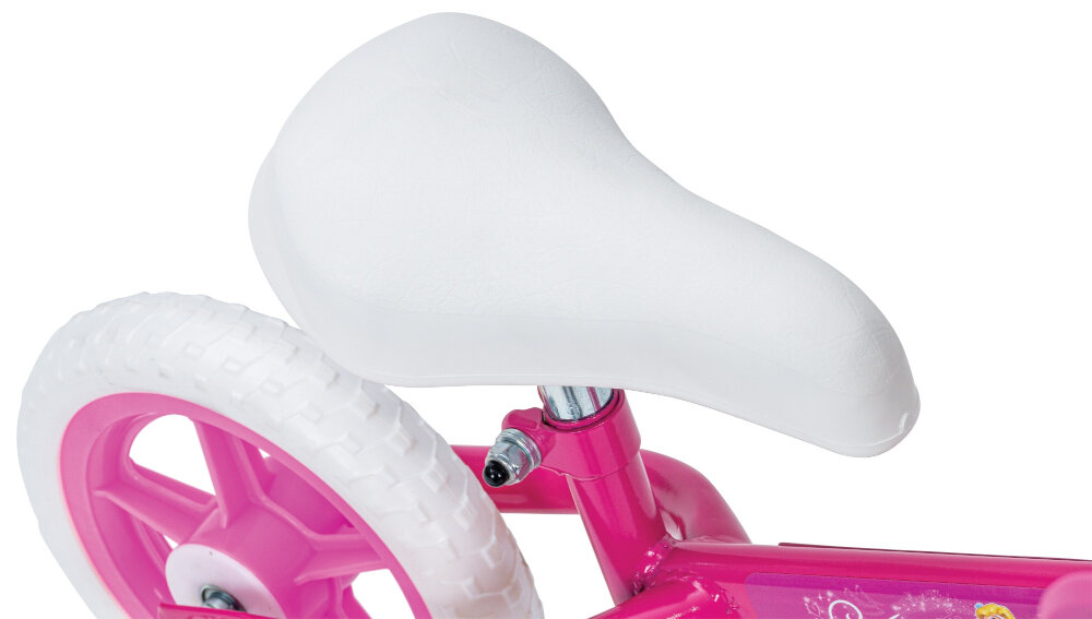Rowerek biegowy HUFFY Disney Princess 27931W Różowy regulacja wysokosci siodelka w zakresie 33-40 cm zminimalizowane ryzyko wystepowania otarc ergonomiczna forma miekkie wykonczenie siedziska