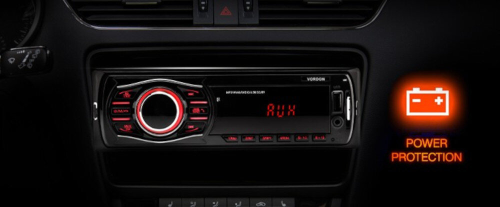 Radio samochodowe VORDON HT-175U London HQ multimedia equalizer formaty audio, radio zamontowane w kokpit auta