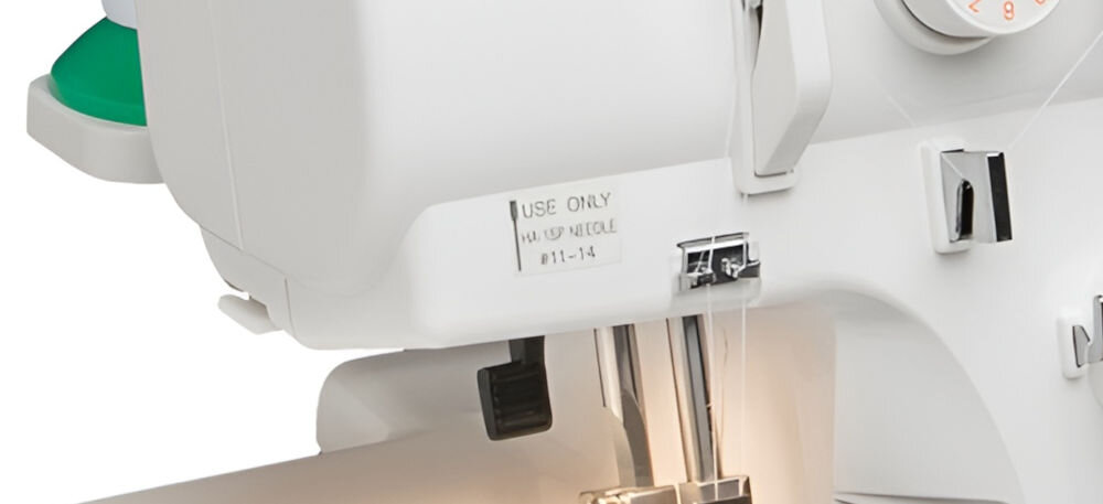 Maszyna do szycia ELNA 264D prostota obsługi barwny system nawlekania nici dla osób zaczynajacych przygodę z owerlokiem nozyk do obcinania nici wyłączenie noża obcinajacego większa kontrola