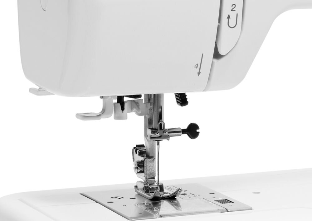 Maszyna do szycia ELNA 320 eXplore szereg funkcji ułatwienie szycia regulacja docisku stopki w 4 pozycjach cienkie grube materiały wygoda nawlekacz igły manualny obcinacz nici przyspieszony proces szycia oszczędność czasu wbudowane oswietlenie LED doskonała widoczność precyzyjne operacje 
