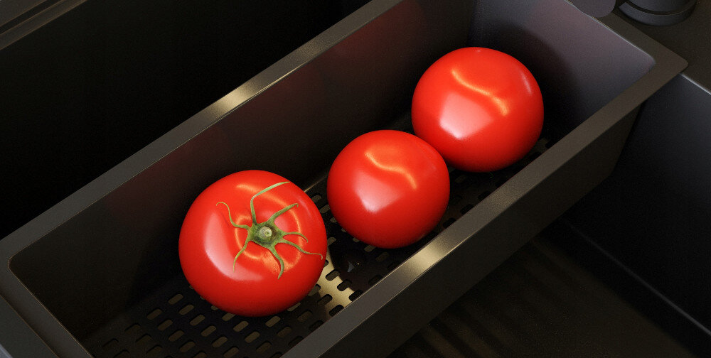 Zlewozmywak PYRAMIS Camea 1B1D L 070168402 + wkładka ociekowa Czarny wkładka ociekowa odprowadzanie wody ochrona blatu