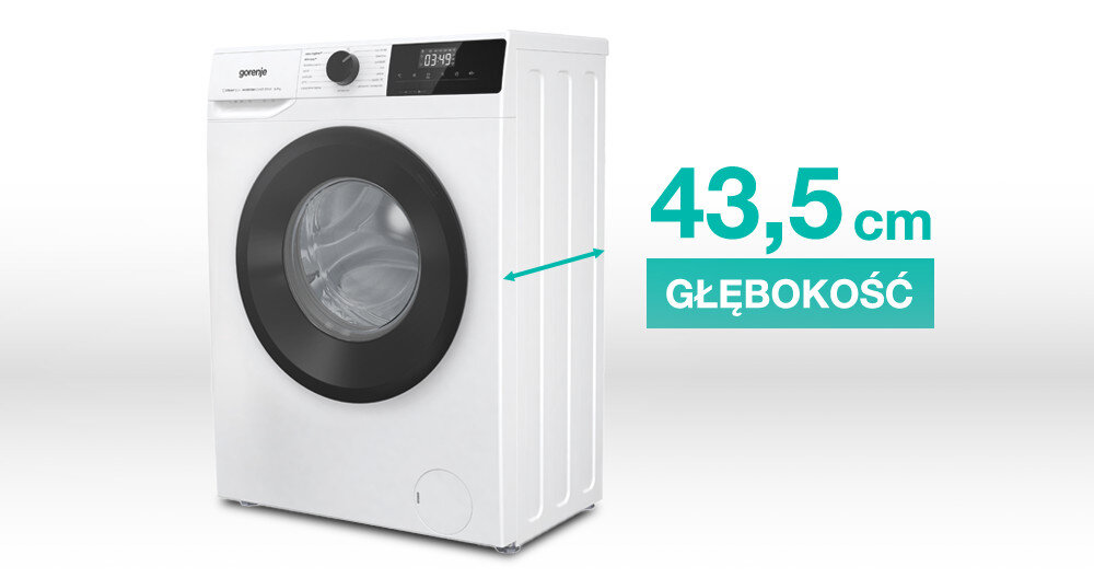 PRALKA GORENJE W1NHPI72SCS typ Slim głębokość pojemność niewielkie rozmiary wymiary