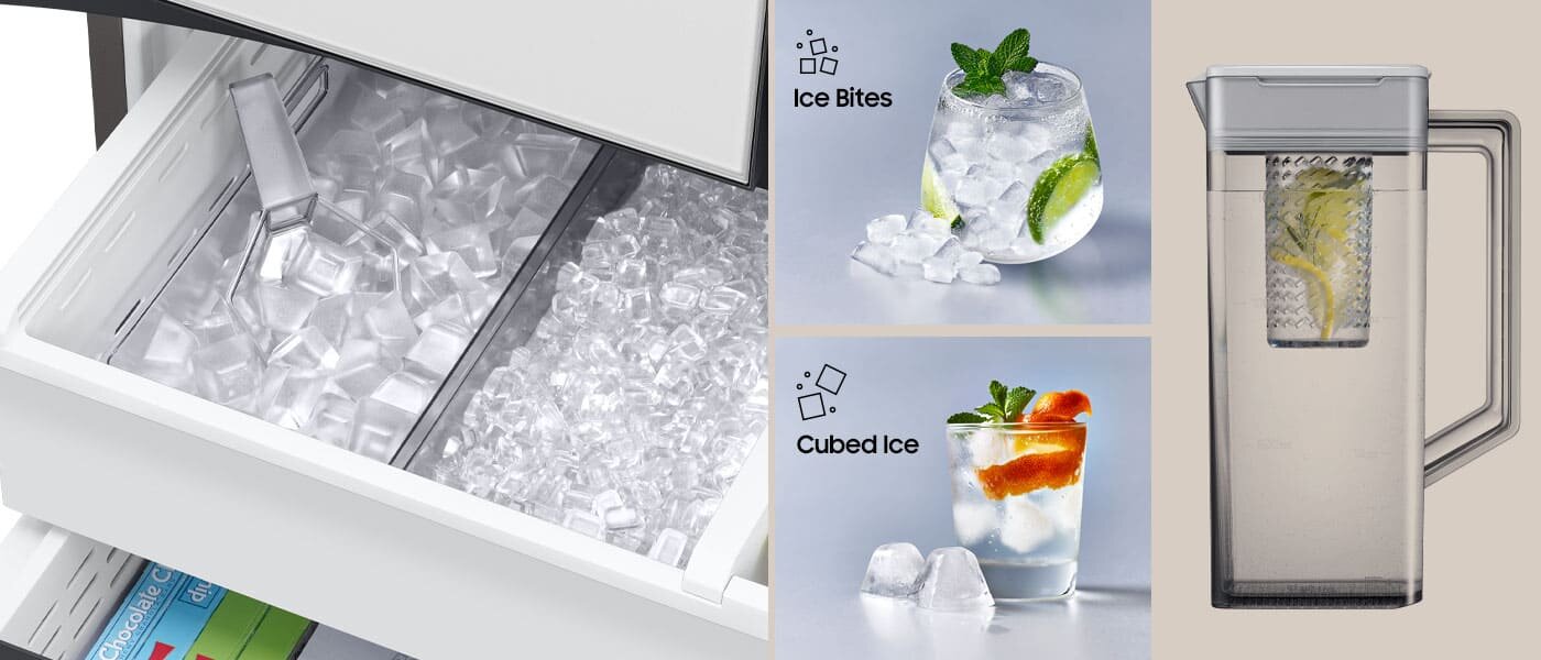 Lodówka RF24BB620EB1 - różne rodzaje lodu: fotografia