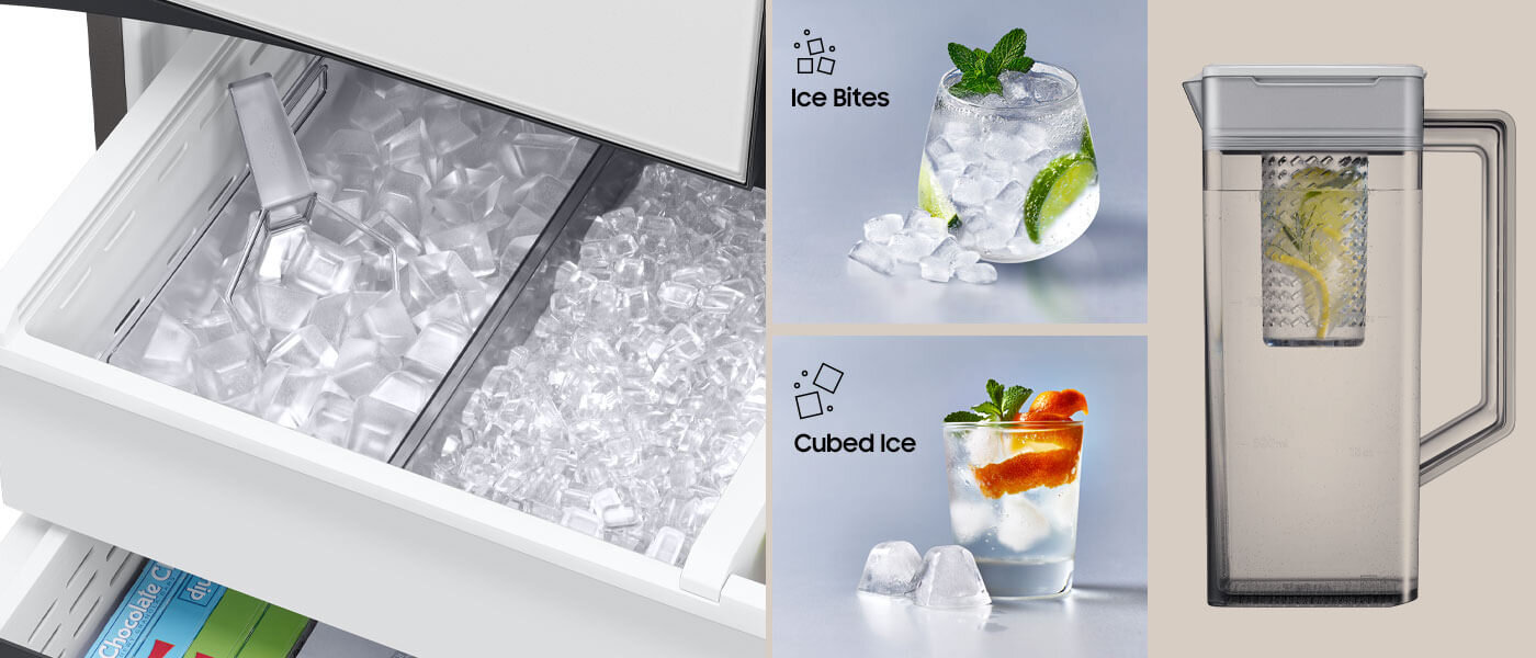 Lodówka RF24BB620EB1 - różne rodzaje lodu: fotografia
