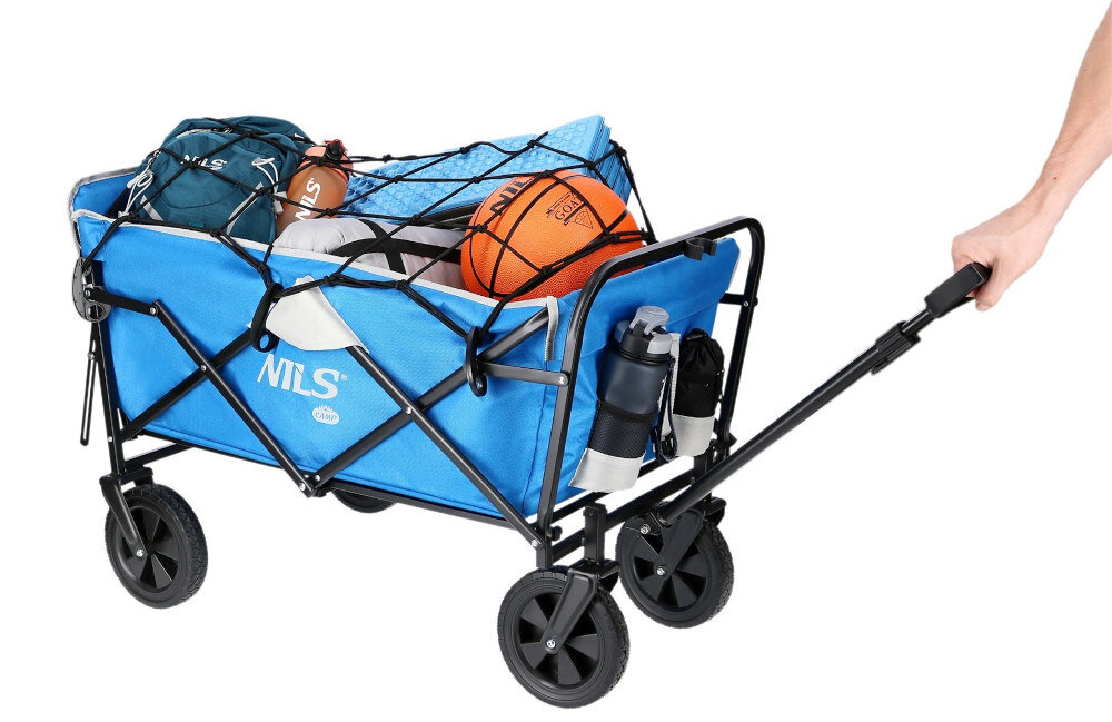 Wózek turystyczny NILS CAMP NC1606 Niebiesko-szary 100 kg dla aktywnych przeznaczenie możliwości elegancki design dodatek styl
