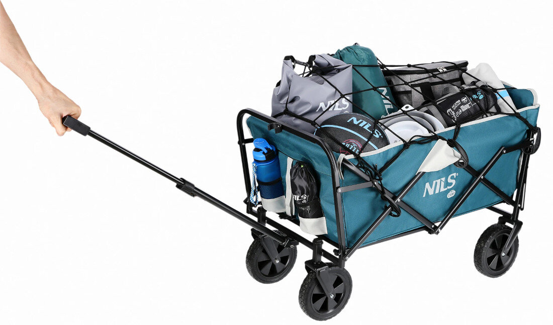 Wózek turystyczny NILS CAMP NC1606 Zielono-szary 100 kg dla aktywnych przeznaczenie możliwości elegancki design dodatek styl