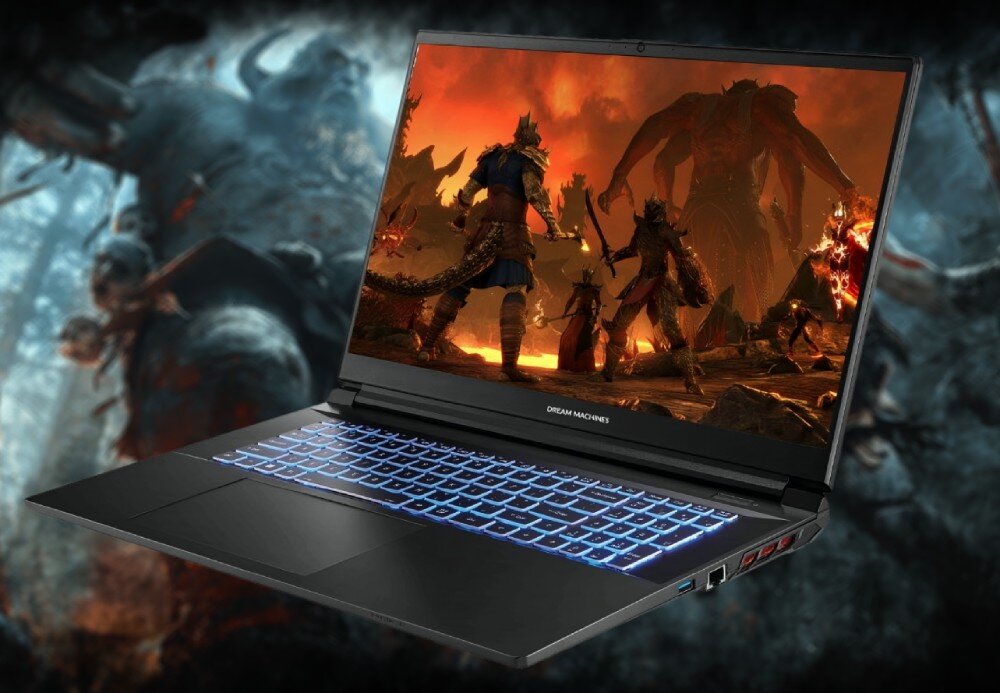 Laptop DREAMMACHINES RG4060-17PL22 17.3 144Hz i7-13620H 16GB RAM 1TB SSD GeForce RTX4050 wygląd opis