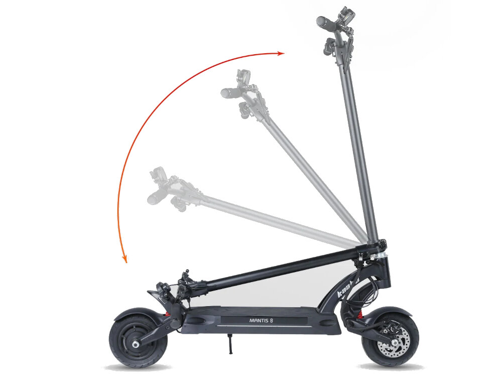 Hulajnoga elektryczna KAABO Mantis 8 Plus Niebieski skladana konstrukcja latwy transport czas skladania okolo 5 sekund