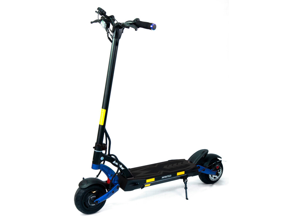 Hulajnoga elektryczna KAABO Mantis 8 Plus Niebieski przyjazna dla srodowiska nie pozostawia sladu weglowego system KERS odzyskiwanie energii kinetycznej podczas hamowania bateria starcza na dluzej zasieg sie zwiekszy