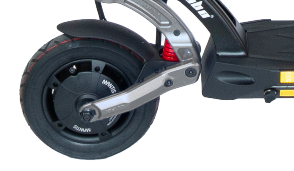 Hulajnoga elektryczna KAABO Mantis 10 Pro Srebrny dwa silniki moc 1000 W kazdy duze przyspieszenie dynamiczna jazda predkosc do 20 km/h pokonywanie wzniesien o nachyleniu terenu do 30 stopni