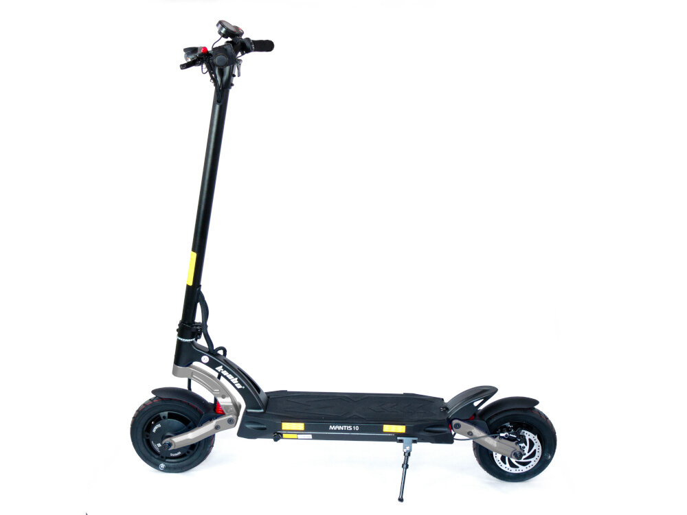 Hulajnoga elektryczna KAABO Mantis 10 Pro Srebrny przyjazna dla srodowiska zasilana jest akumulatorem nie pozostawia sladu weglowego system KERS odzyskiwanie energii kinetycznej pojazdu podczas hamowania bateria starcza nadluzej wiekszy zasieg