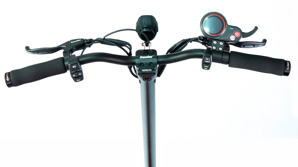Hulajnoga elektryczna KAABO Mantis 8 Plus Czarny minimalistyczna kierownica maksymalna wysokosc 116 cm jazda w wyprostowanej pozycji ciala intuicyjny wyswietlacz LCD
