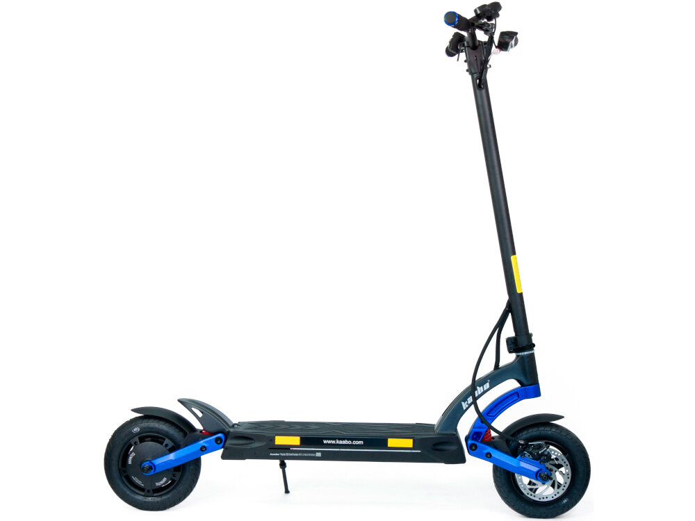 Hulajnoga elektryczna KAABO Mantis 10 Eco 800 Niebieski przyjazna dla srodowiska nie pozostawia sladu weglowego system KERS odzyskiwanie energii kinetycznej podczas hamowania bateria starcza na dluzej zasieg sie zwiekszy