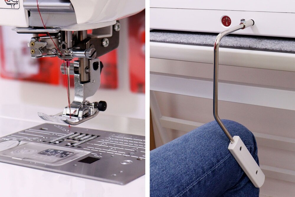 Maszyna do szycia JANOME MC6700 Professional podwójny wznios stopki, podnosnik kolankowy, ułatwienie pracy