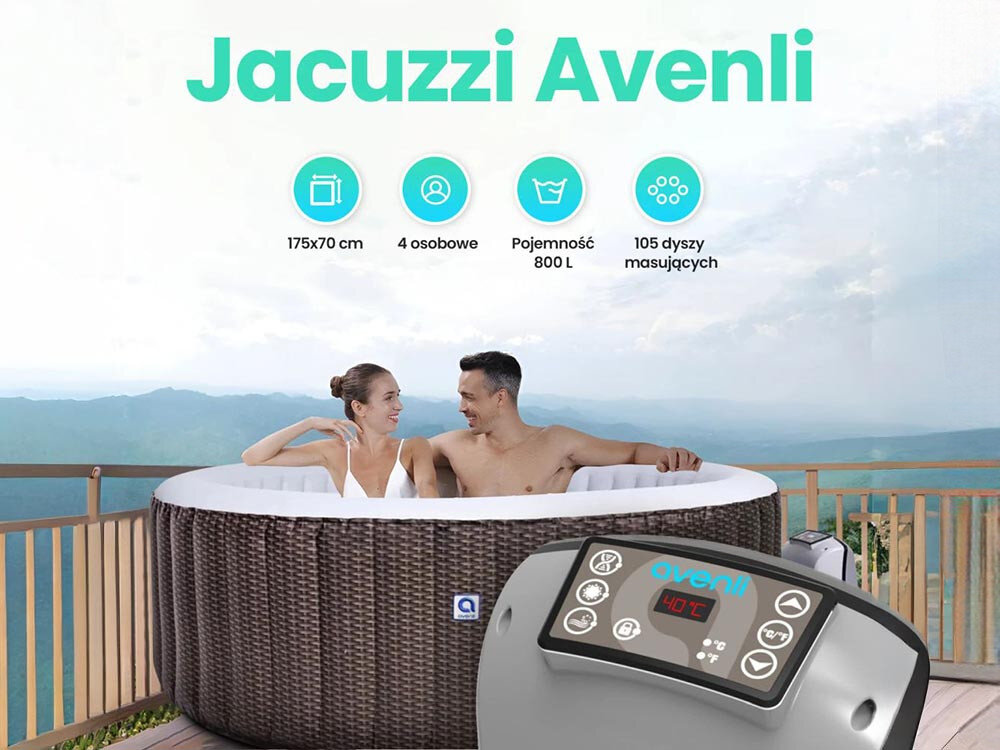 Jacuzzi AVENLI Extralink Home 175 x 70 cm domowe spa relaks hydromasaz