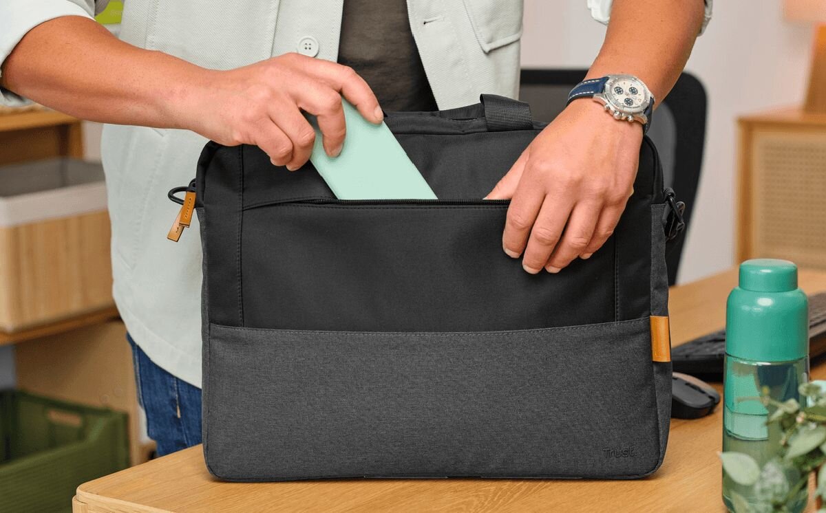 TRUST Lisboa przednią kieszeń zapinaną na zamek błyskawiczny mysz, ładowarkę, kable - rzut na przednią kieszeń