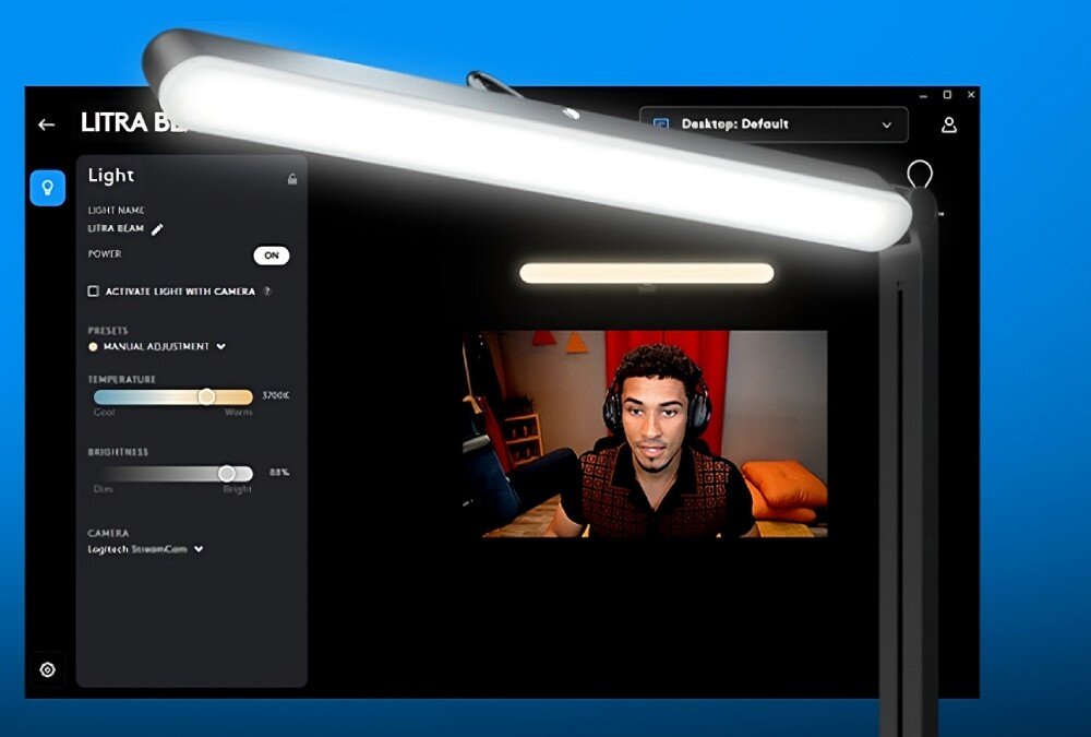 Lampa LOGITECH Litra Beam kontrola aplikacja jasność parametry łączność