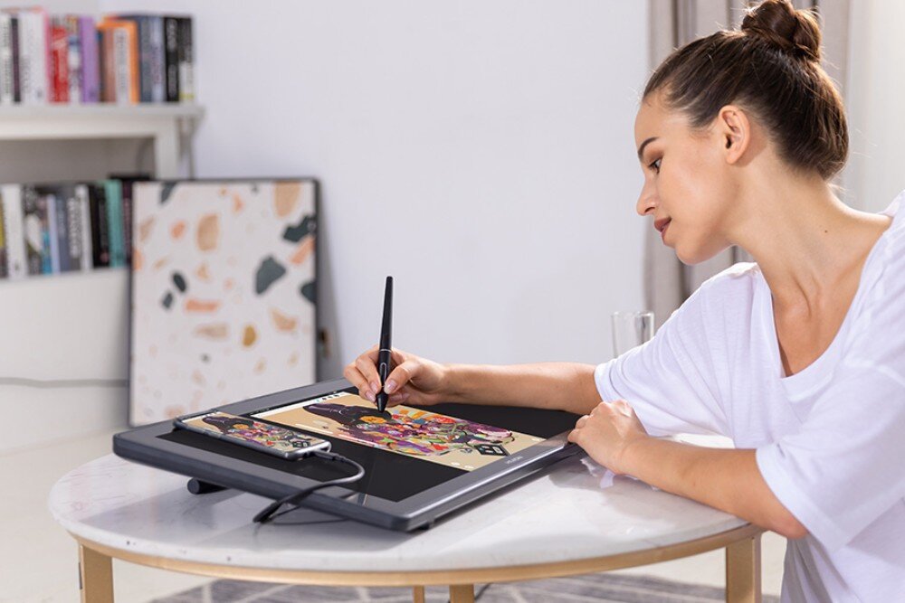 Tablet graficzny 21.5 HUION Kamvas RDS-220 zastosowanie opis