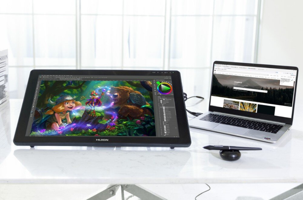 Tablet graficzny 21.5 HUION Kamvas RDS-220 przeznaczenie obraz kolory rozdzielczość