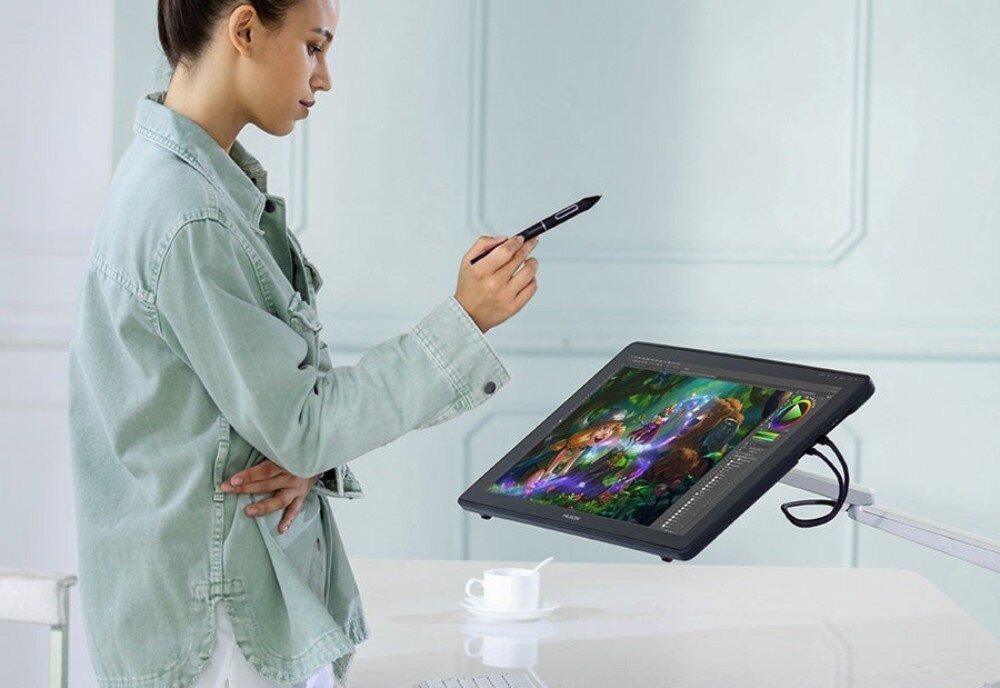Tablet graficzny 21.5 HUION Kamvas RDS-220 kompatybilność systemy aplikacje