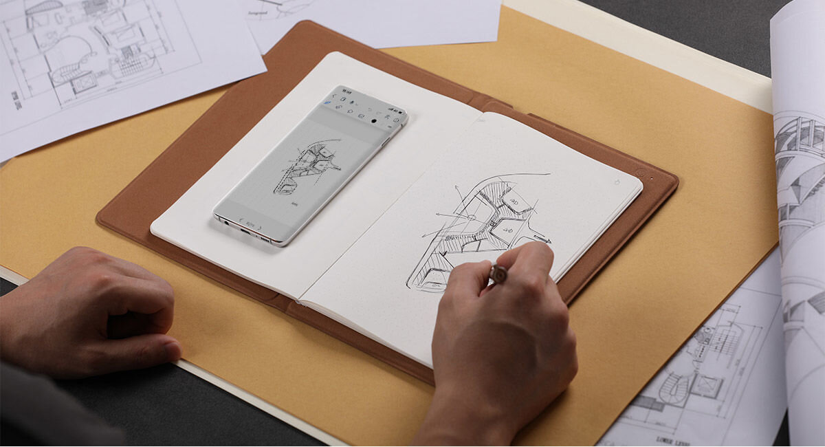 Tablet graficzny HUION Note X10 do szybkiego zapisywania pomysłów, tworzenia szkiców czy robienia notatek podczas spotkań efektywna konwersja ręcznych notatek i rysunków na cyfrowe kopie, łatwe zarządzanie dokumentami konwertowanie na PDF
