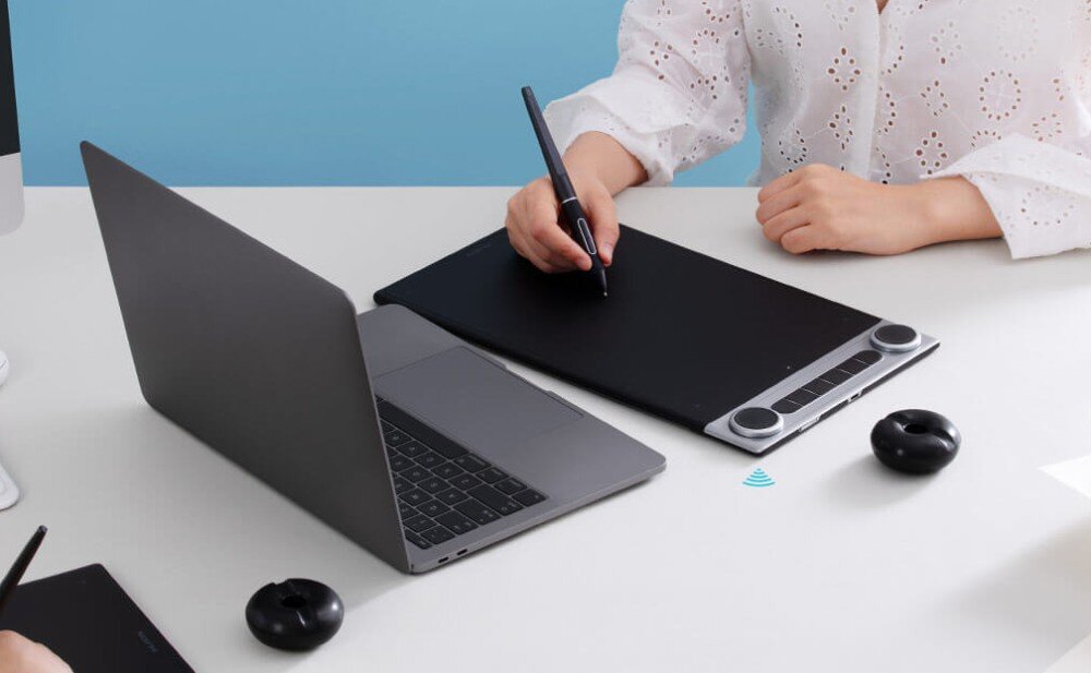 Tablet graficzny HUION Inspiroy Dial 2 Q630M łączność bateria ładowanie