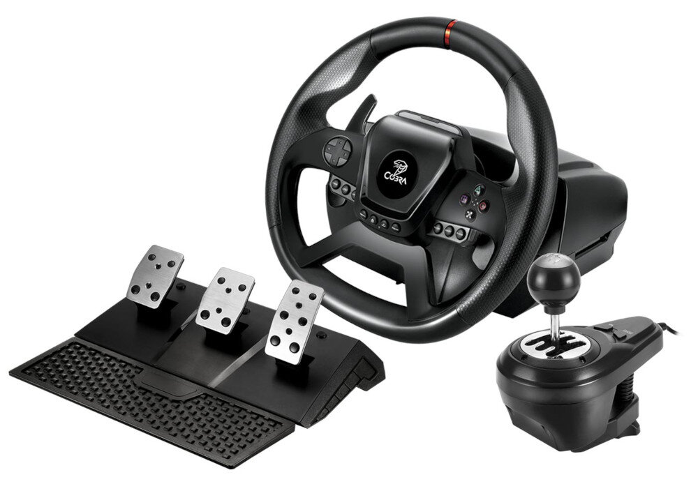 Kierownica COBRA GT987FF kierownicę technologię Force Feedback skrzynię biegów komplet trzech pedałów