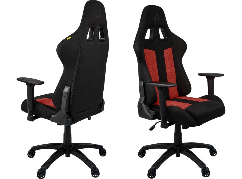 Fotel CORSAIR TC100 Relaxed Materiałowy Czarno-Czerwony opis