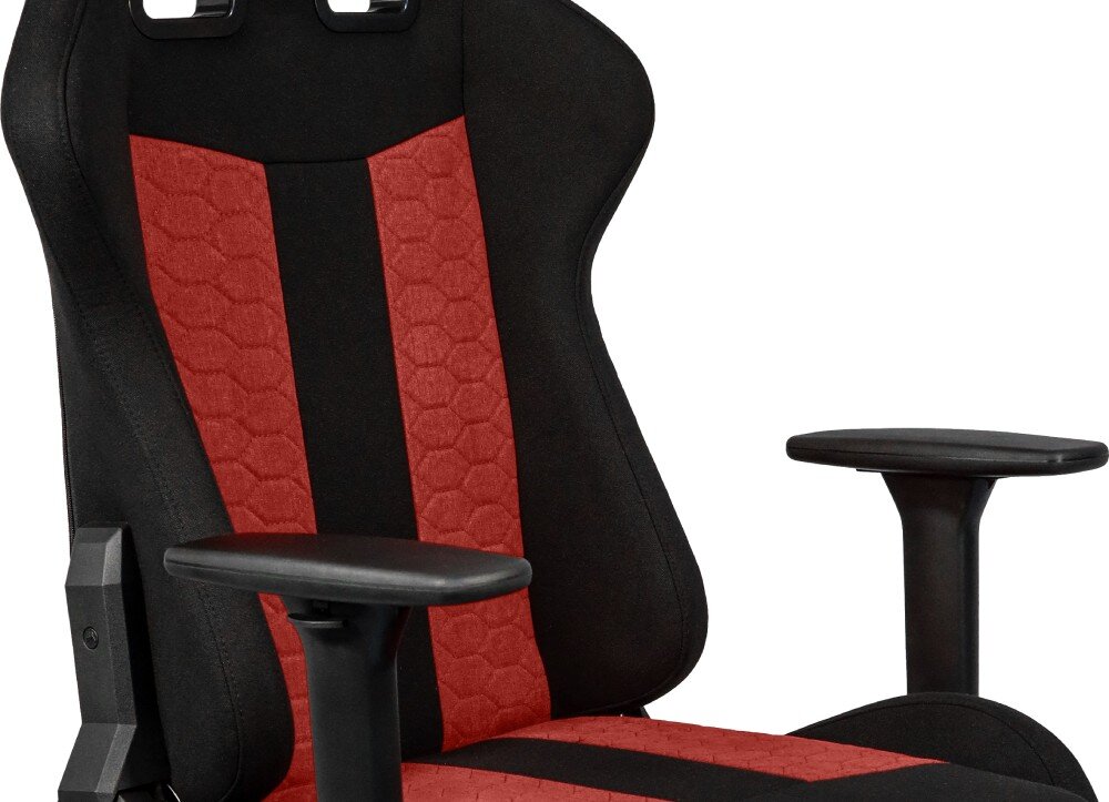 Fotel CORSAIR TC100 Relaxed Materiałowy Czarno-Czerwony materiał pokrycie wentylacja