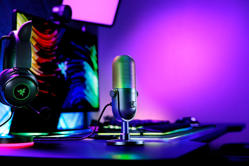 Mikrofon RAZER Seiren V3 Chroma superkardioidalnej tłumi niepożądane dźwięki czyste, wyraziste brzmienie 20 – 20 000 Hz 110 dB -34 dB