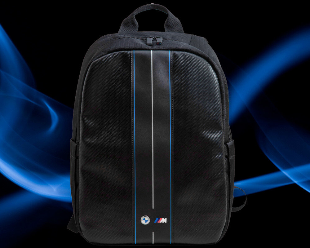 Plecak na laptopa BMW Carbon Blue Stripes odpornosc warunki atmosferyczne