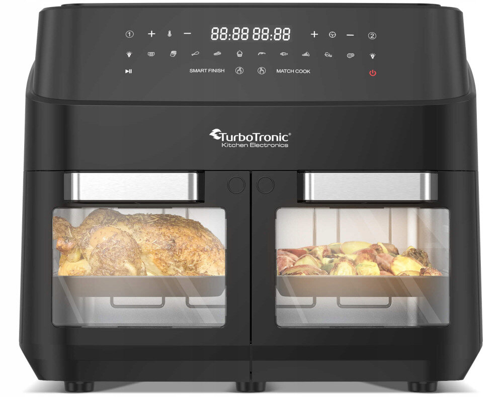 Piekarnik TURBOTRONIC TT-DAF7W Czarny Funkcja Smart Finish potrawy gotowanie zakres temperatura ustawienia