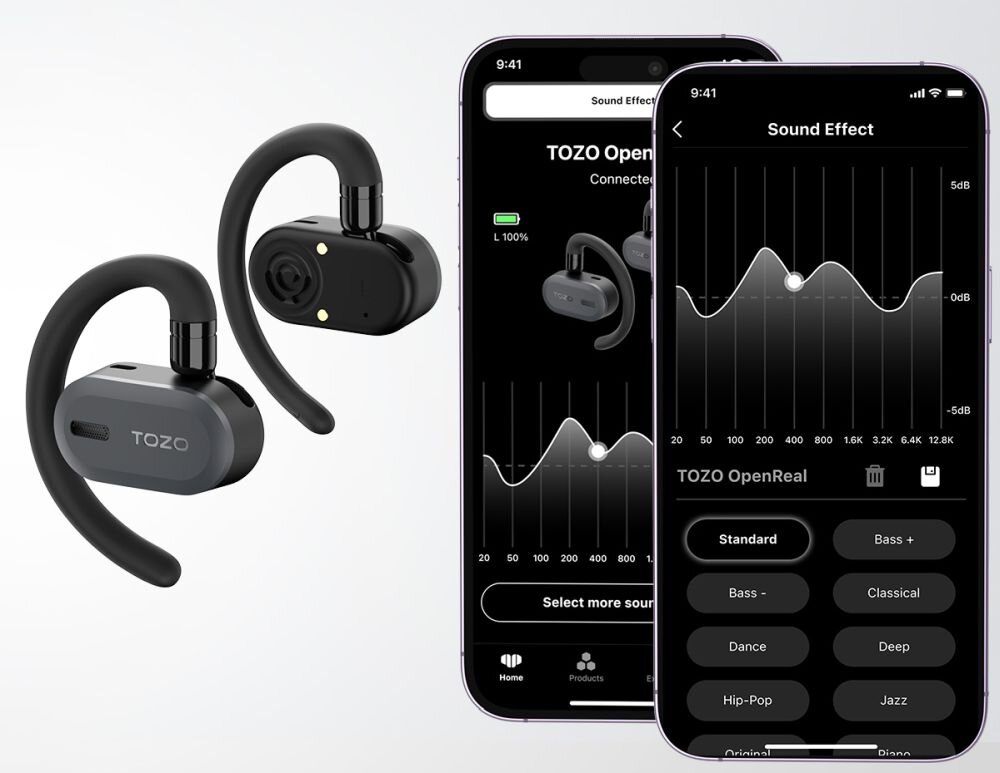 TOZO Open Buds - aplikacja mobilna