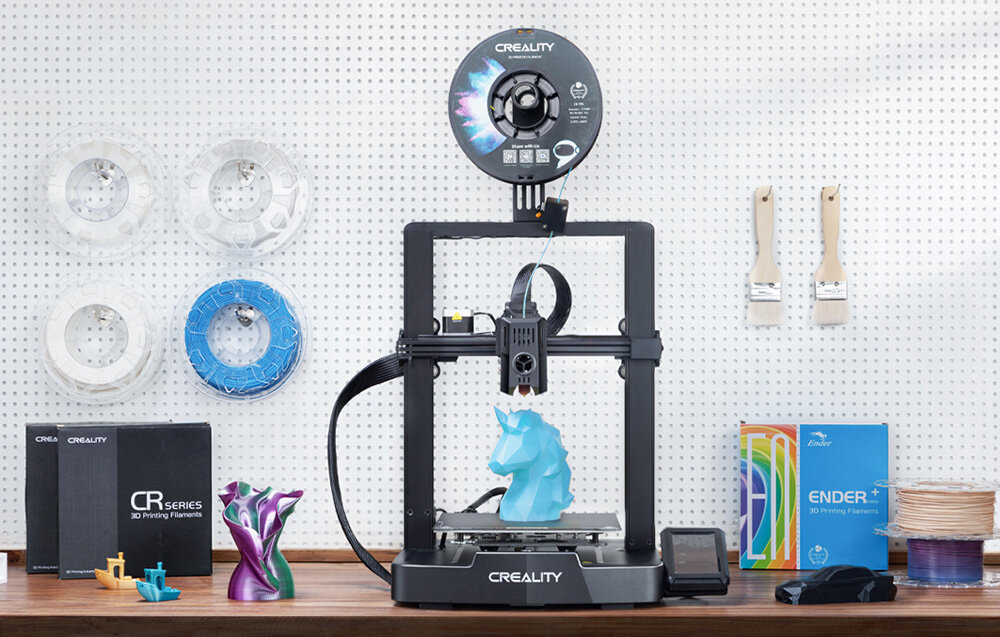 Creality Ender-3 V3 KE grzałkę ceramiczną o mocy 60 W filament podwójne wentylatory chłodzące Wytłaczarka bezpośredniego napędu Sprite płyta konstrukcyjna PEI, cicha 32-bitowa płyta główna wsparcie dla różnych filamentów (PLA, PETG, TPU, ABS, ASA)