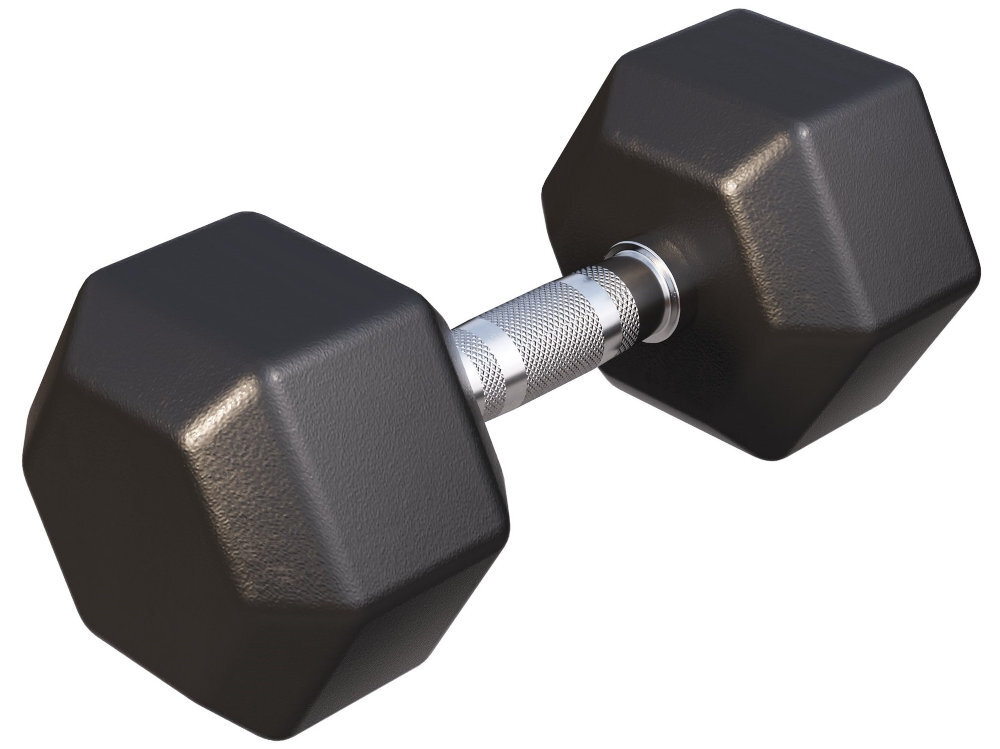 Hantla GORILLA SPORTS 2 kg aż do 50 kg ćwiczeniach rehabilitacyjnych, fitness i treningach wzmacniających rozwój siły i masy mięśniowej - hantla na białym tle