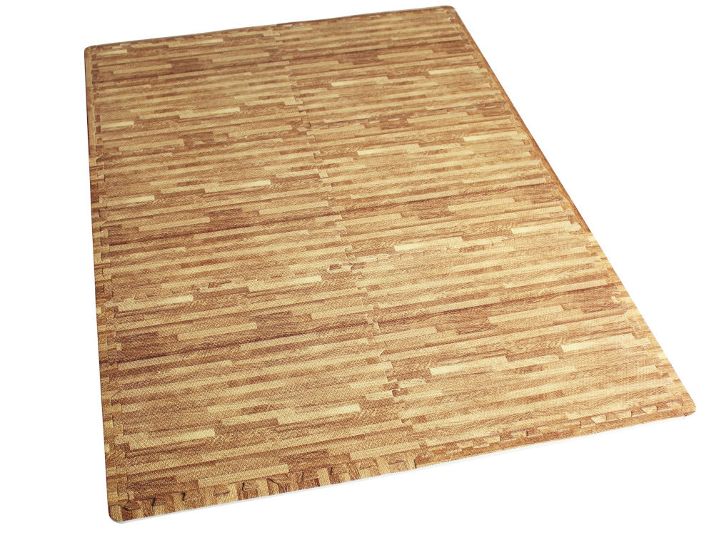 Mata pod sprzęt fitness GORILLA SPORTS 6 elementów o wymiarach 60 x 60 cm 120 x 180 cm Grubość 1,2 cm tłumi hałas chroni podłogę przed zadrapaniami oraz wgnieceniami odpornej na ścieranie pianki EVA antypoślizgowe, przyjazne dla skóry - mata na białym tle