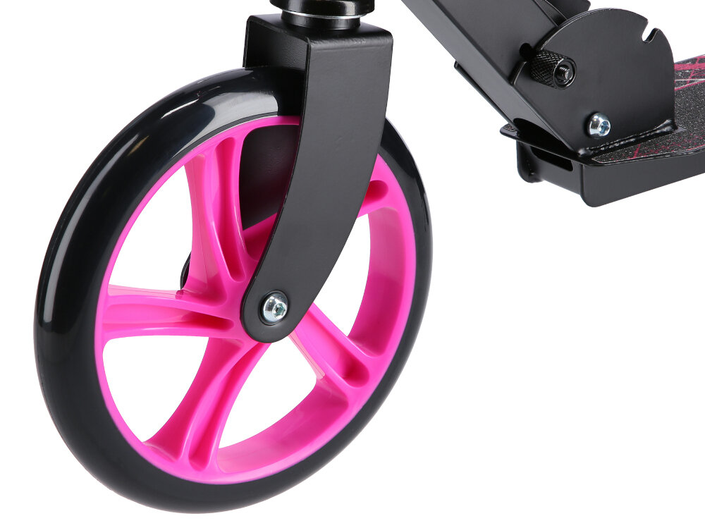 Hulajnoga NILS EXTREME HM0106 Różowy kola srednica 200 mm z materialu PU twardosc 82A amortyzuja drgania lozyska ABEC-7