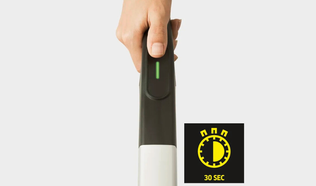 Mop parowy KARCHER KST 2 Upright EasyFix EU 1.513-340.0 Gotowy do pracy Szybkie nagrzewanie czas Kolorowa dioda LED informacja czyszczenie