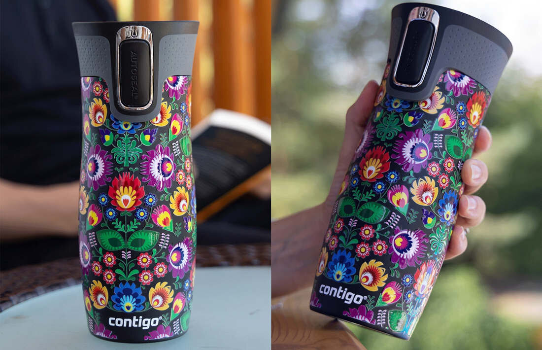 Kubek termiczny CONTIGO West Loop Folklor 470 ml Stalowy