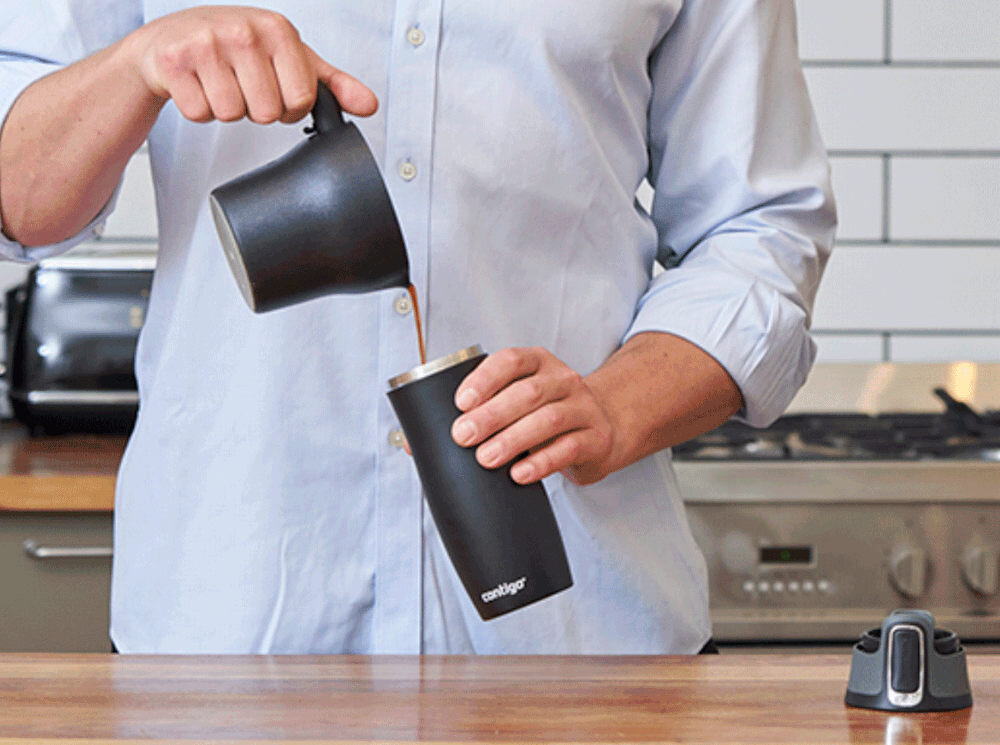 Kubek termiczny CONTIGO West Loop Folklor 470 ml Różowy Praktyczna pojemność 470 ml trzy filiżanki napoje możliwości poręczny wygodny ilość