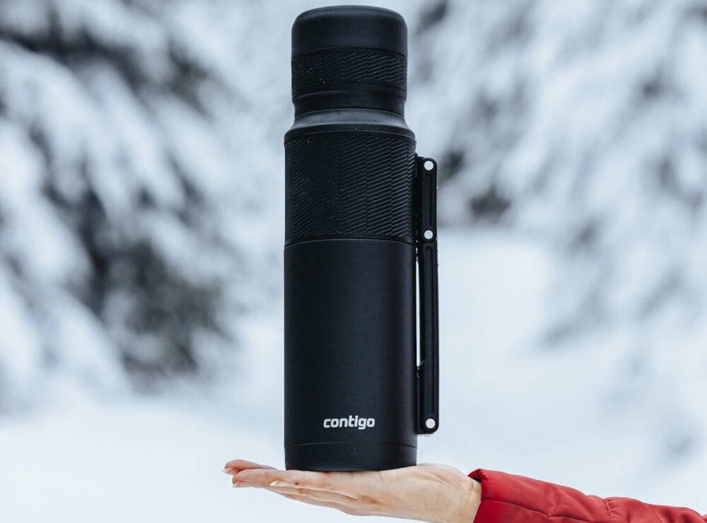 Termos CONTIGO Thermal 1200 ml Czarny na długie godziny izolacja próżniowa utrzymywanie temperatury czas napoje ciepłe zimne