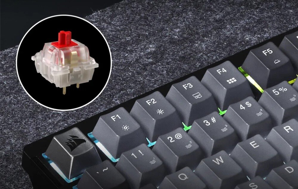 Klawiatura CORSAIR K65 Plus tłumienie przełączniki smarowanie